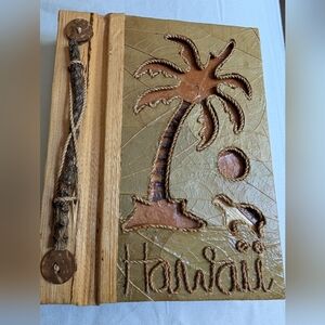 Hawaii Themed Carved Wooden Journal